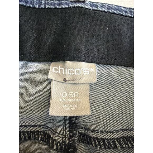 Chico's 6 Floral velvet Y2K Bohemian Jeans 90's stretch small western rodeo - Picture 8 of 10